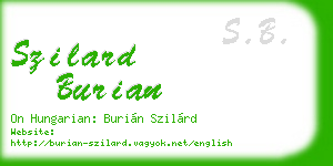 szilard burian business card