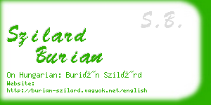 szilard burian business card